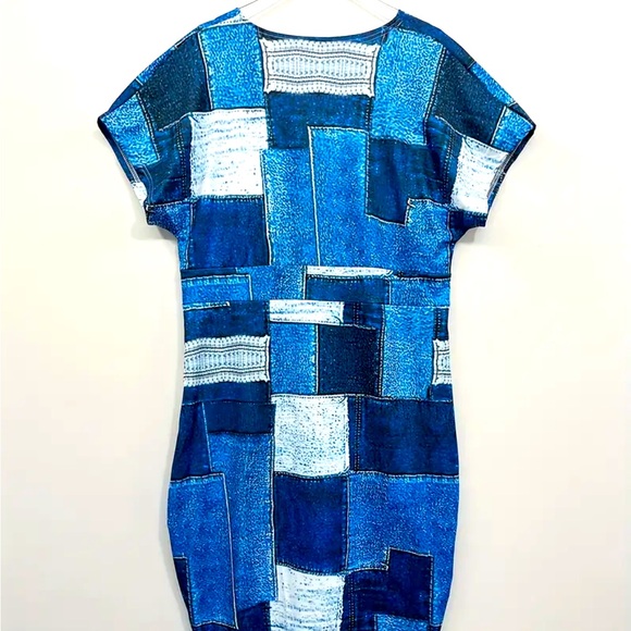 NWOT Chic Denim-Inspired Print Maxi Dress 🌹 - Picture 4 of 4